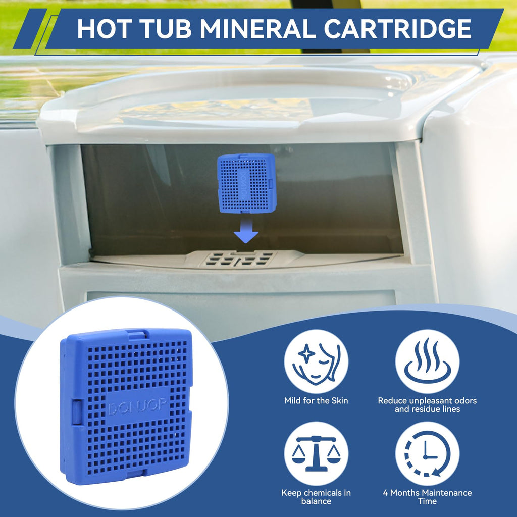 DONJOP Hot Tub Mineral Cartridge for Sundance Spas,Silver Ion Cartridge Can Last for 4 Months,Spa Mineral Cartridges Makes Your Spa Water Clean and Clarified 2 Pack