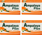 Pack of 4 Ampalaya Plus Supplement 550mg - Total 120 Capsules - Natural and Vegan - Organic Bitter Melon Capsules - Halal Herbal Food Supplement
