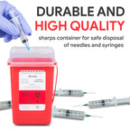 Alcedo Sharps Container 1 Quart (3-Pack) for Home Use & Travel Disposal