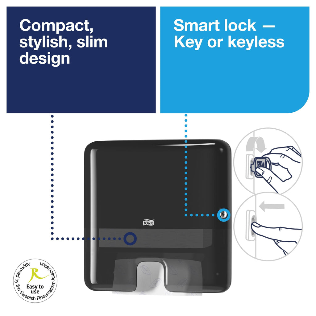 Tork Xpress Mini Multifold Hand Towel Dispenser Black H2, 553128