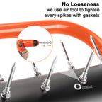 Senjoys 21" Rolling Lawn Aerator, 45 Preassembled Spikes, Only Needs 3-5 Minutes to Assemble, No Looseness, Good Package, 75" Long Handle with Quick Clip Connections, U-Shape Construction - Orange.