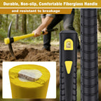 NAUKII 36 Inch Pick Mattock – Heavy Duty Rail Steel Garden Hoe with Fiberglass Handle, 2 in 1 Adze Hoe & Pick Axe for Digging, Landscaping, Yard Work, Outdoor