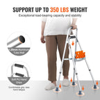 VEVOR Folding Hemi Walker, One Arm Folding Walker for Seniors with 6-Level Adjustable Height, Lightweight Aluminum | Side One-Hand Style Mobility Aid for Elderly Handicapped Disabled, Up to 350LBS