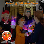 50pcs 3D Halloween Treats Toys Light Up Rings Gifts Halloween Party Favors