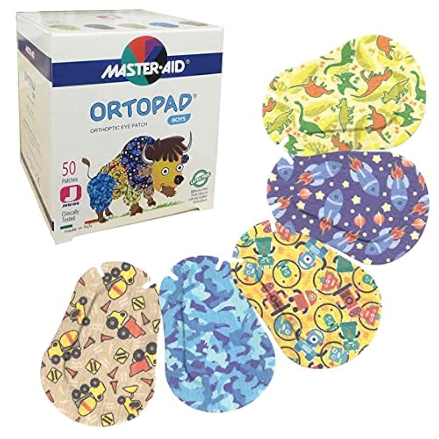 Ortopad® Bamboo Boys Eye Patches, 50/Box (Junior Size, 0-2 yrs) Blue Camo Pack