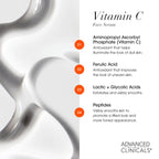 Advanced Clinicals Brightening Vitamin C Serum For Face With Glycolic Acid + Lactic Acid | Vitamin C Eye Serum Face Moisturizer For Improving Look Of Dark Spots & Uneven Complexion, 2-Pack