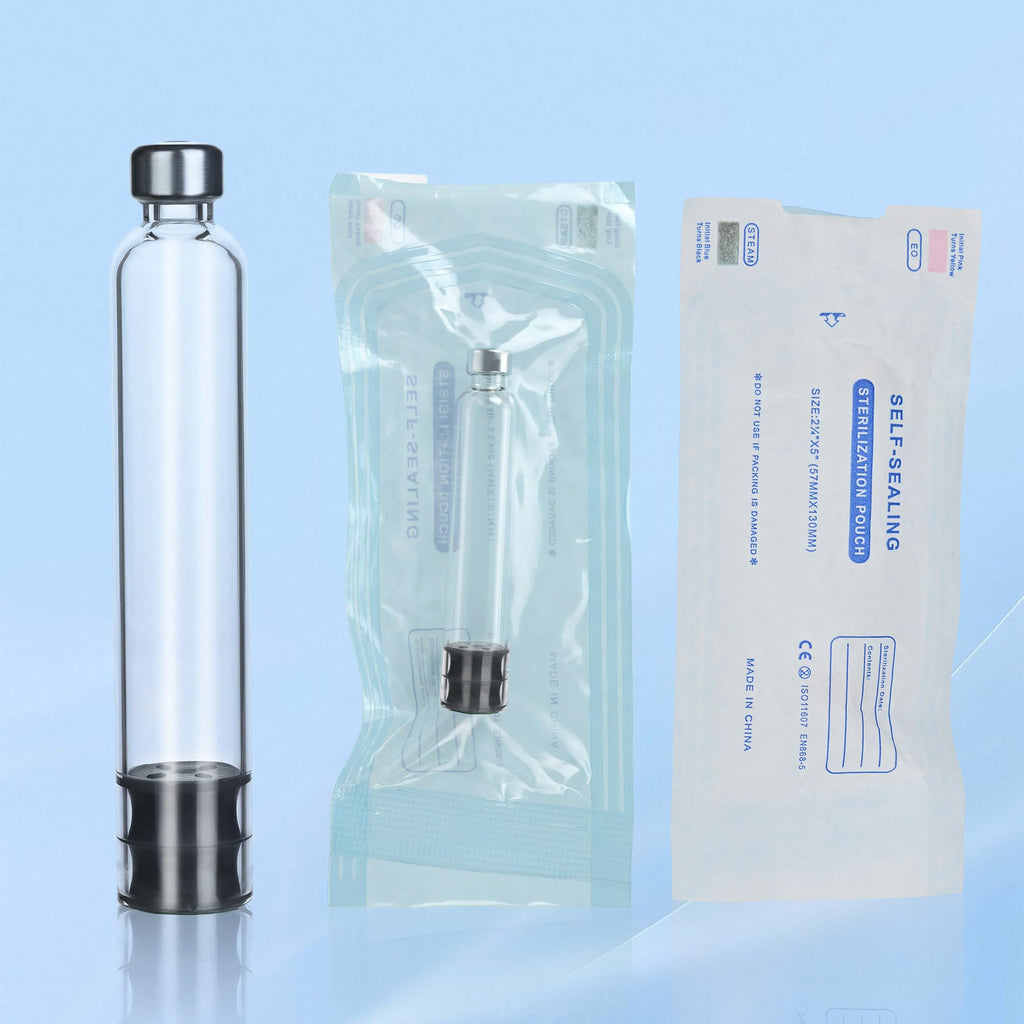 3ml Pen Cartridges for Peptide Pen and V1 V2 Pens, 10 Pack 3cc Empty Glass Cartridge with 11mm Long Stopper, Sterilized & Individually Wrapped
