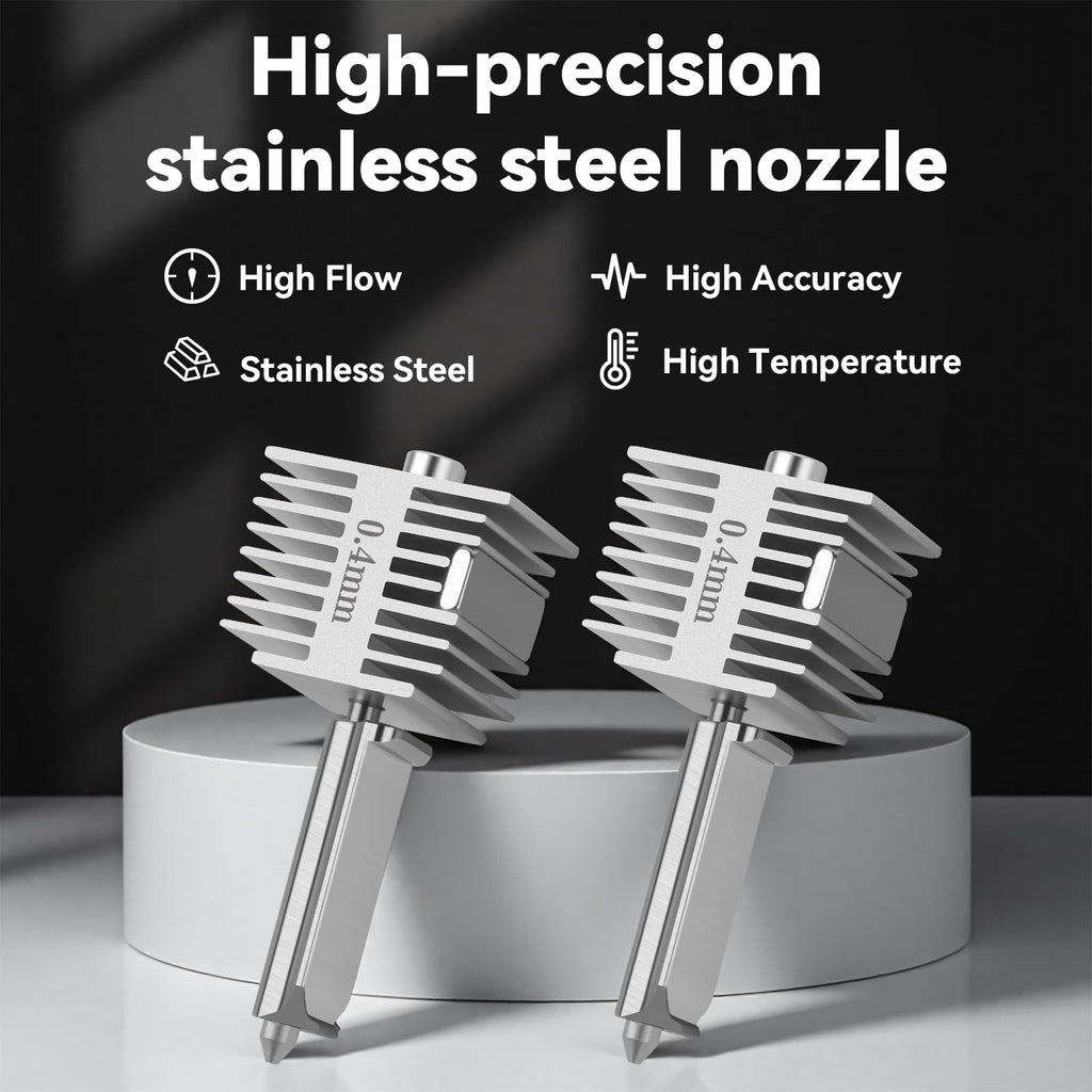 2.0 Upgrade A1/A1 Mini Hotend 0.4mm Stainless Steel Nozzle Fast Speed&High Temp Integrated Structure Hot End Replacement with Silicone Cover Compatible with Bambu Lab A1/A1 Mini 3D Printers-2PCS