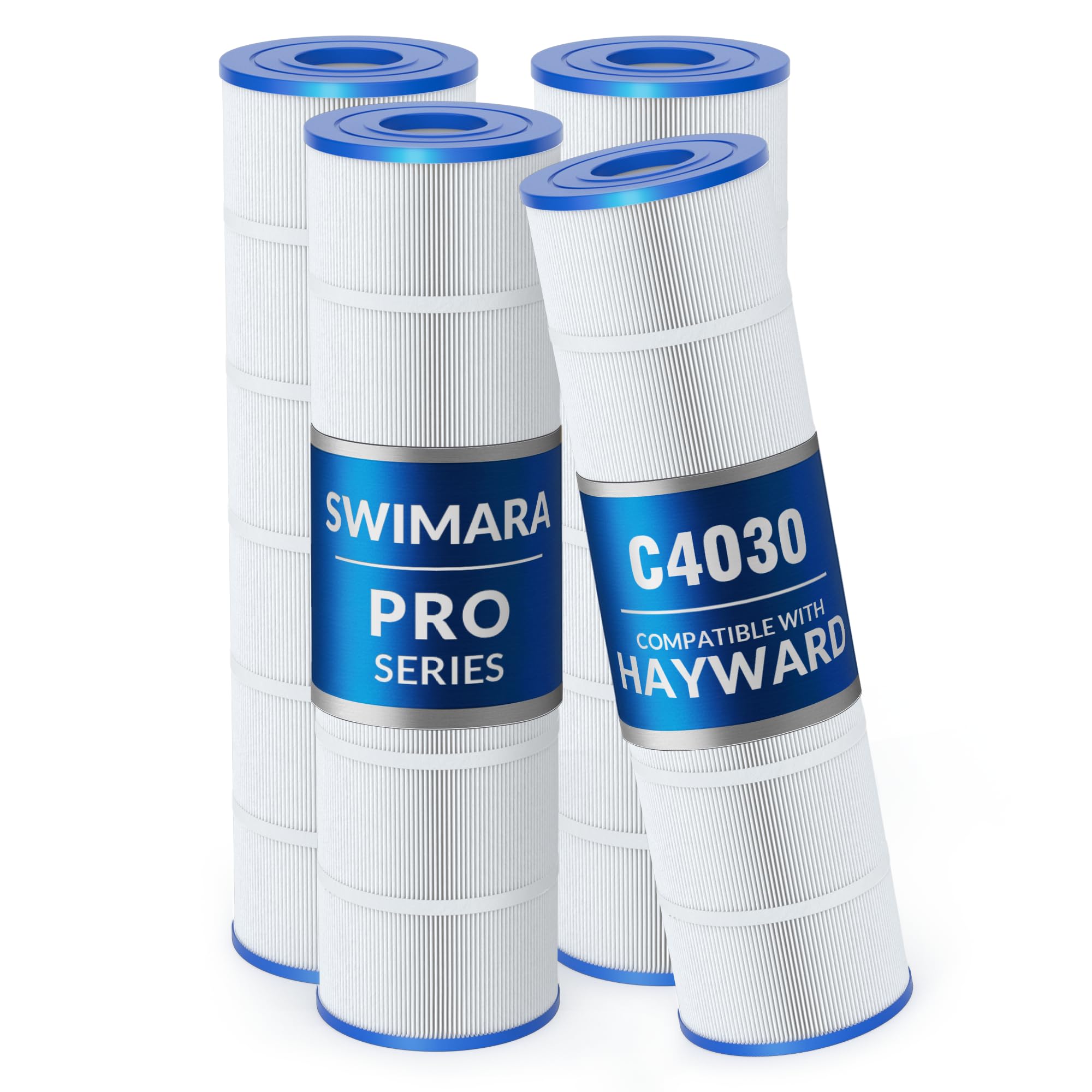 Swimara Pro Series Pool Filter Cartridge, 3oz Trilobal Fabric, Replacement for Hayward CX880XRE PA106 Unicel C-7488 Filbur FC-1226, Compatible with SwimClear C4030 C4025, 424 Sq. Ft. 4-PK