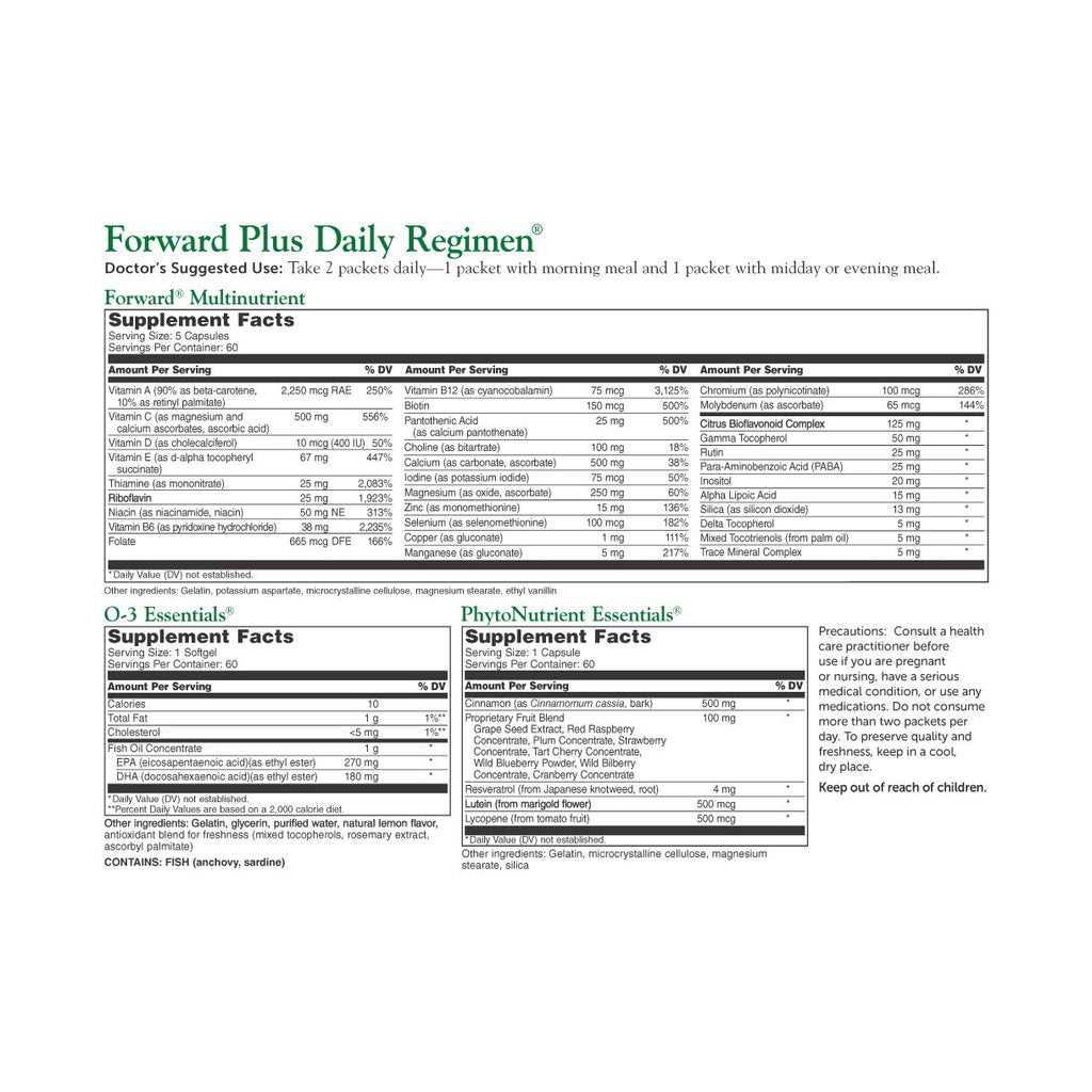 Dr. Whitaker's Forward Plus Daily Regimen - Comprehensive Multivitamin Supplement Supports Optimal Energy, Strength, Vitality, and Stamina - 60 Packets (30-Day Supply)