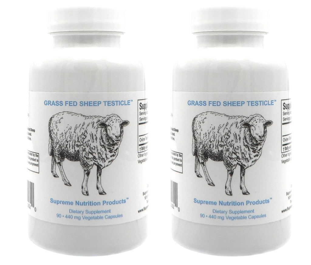 Supreme Nutrition Sheep Testicle - 100% Grass Fed and Finished in New Zealand, 90 Capsules of Pure Ovine Testicle (Pack of 2)