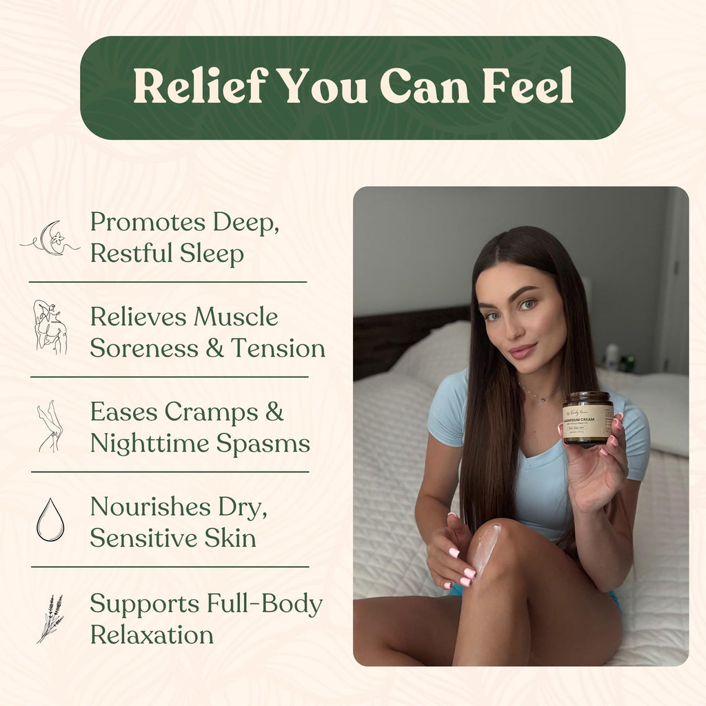 Remedy Mama Magnesium Cream for Sleep, Cramps & Muscle Soreness – with Hemp Seed Oil, Jojoba, Shea & Mango Butter – Natural, Skin-Friendly & Safe for Kids – Lavender – 4oz Glass Jar – Made in Canada