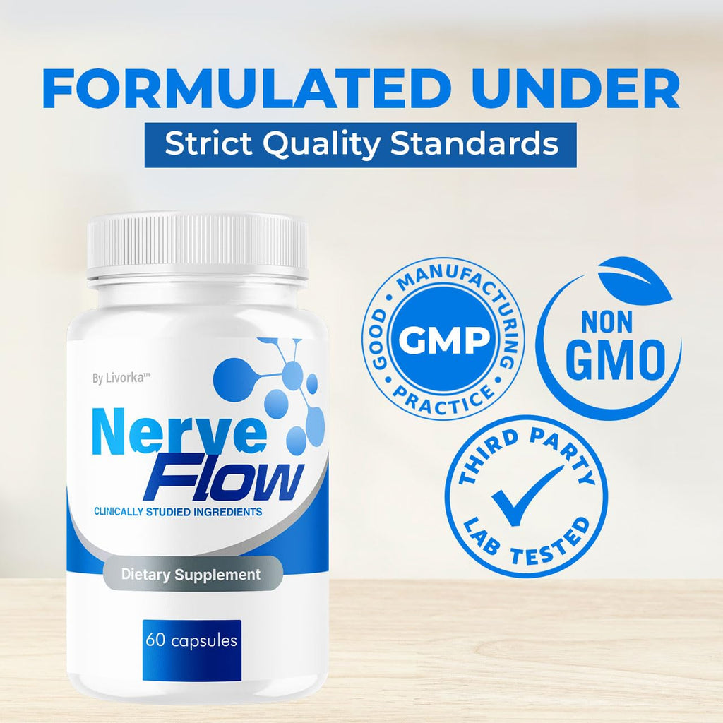 (5 Pack) Nerve Flow - Official NerveFlow Advanced Nerve Support Pills, Nerve Flow Supplement Capsules, NerveFlow Natural Pills Maximum Strength Multivitamin Advanced Formula, 300 Capsules For 5 Months