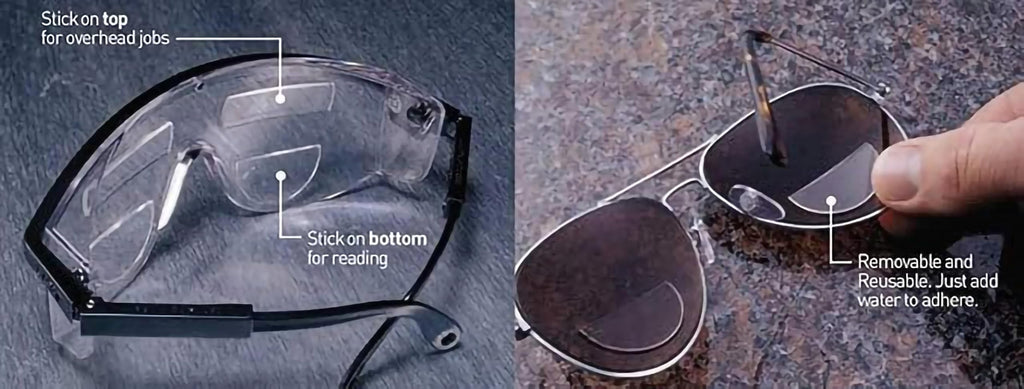 Hydrotac OPTX 20/20 Stick On Magnification Reusable Bifocal Lenses - +2.50 Diopter (Pack of 2)