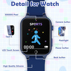 Luyiilo Smart Watch for Kids, with 26 Puzzle Games, Touch Screen, HD Camera, Alarm Clock, Toys for Ages 4-12 Years Old.Birthday Gift for Boys Girls (Blue)