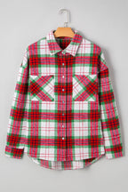 Deer Lady Plaid Flannel Shirts for Women Buffalo Plaid Shirts Oversized Long Sleeve Casual Button Down Blouse Top Christmas Plaid S