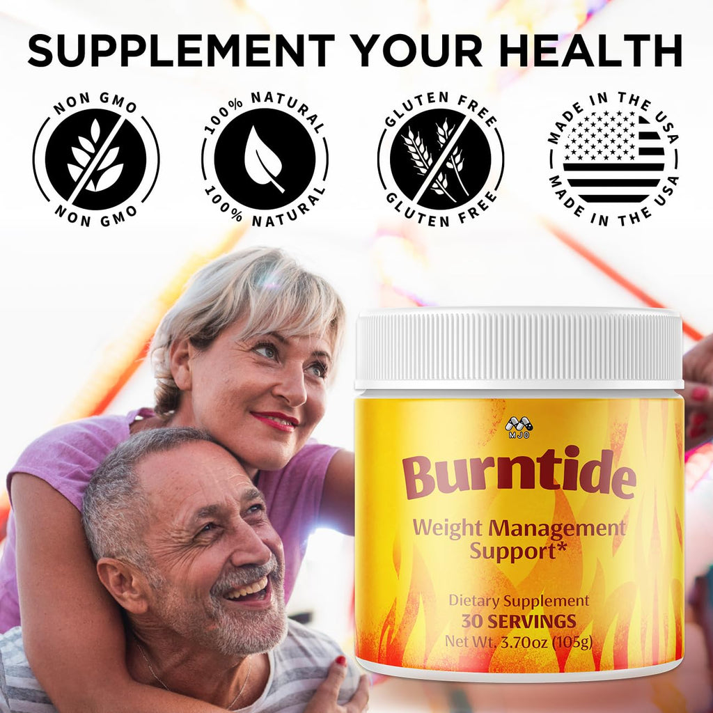 Burntide Powder, Official Burn Tide Powder Mixture with All Natural Ingredients, Advanced Weight & Wellness Support Supplement, Max Strength Healthy Lifestyle Vitamins for Women and Men (30 Servings)