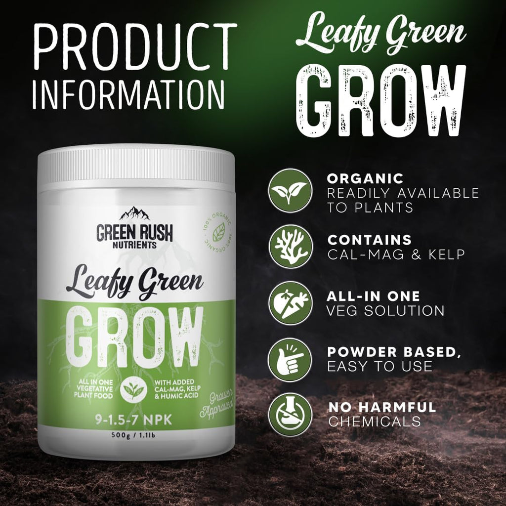 Green Rush Nutrients Organic Veg to Harvest Double Pack – Indoor & Outdoor Fertilizer for Leafy Greens, Vegetables, Herbs & More – Grow & Bloom Combo (500g - 4 Plants)