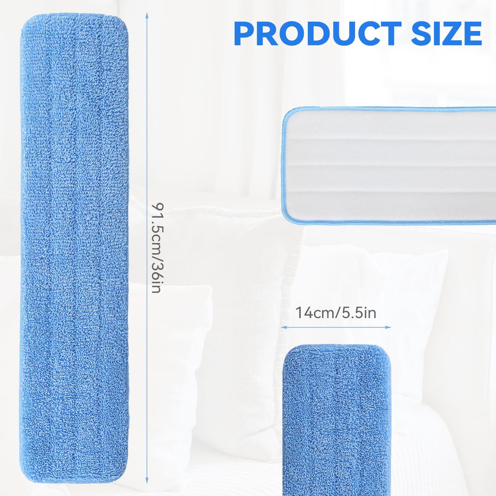 36" Microfiber Pad for Rubbermaid Commercial 36 Inch Mop Head - 6 Pack Replacement Wet & Dry Commercial Reusable Cleaning Mop Refills Fit for Any Microfiber Flat Mop System 36"