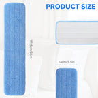 36" Microfiber Pad for Rubbermaid Commercial 36 Inch Mop Head - 6 Pack Replacement Wet & Dry Commercial Reusable Cleaning Mop Refills Fit for Any Microfiber Flat Mop System 36"