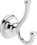 Delta Double Towel Hook for Bathroom or Kitchen| Polished Chrome | Cassidy Accessories