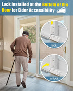 Sliding Glass Door Lock Window Locks 2 Pack Childproof Safety Lock Horizontal Sliding Door Security Bar Keyless Patio Foot Locks for Front Door Latch Stoppers from Inside Bedroom Apartment Essentials