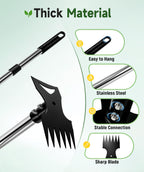 71in Weed Puller Tool with Long Handle, Adjustable Garden Hoe and Weed Rake