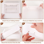 PFAMKEER 24pcs Cookie Boxes,14x10x2.5 Inch Large Bakery Boxes with Window for Pies Chocolate Strawberries Muffins Donuts Pastry Dessert Christmas(White) (White, 14 * 10 * 2.5inch/24pcs)