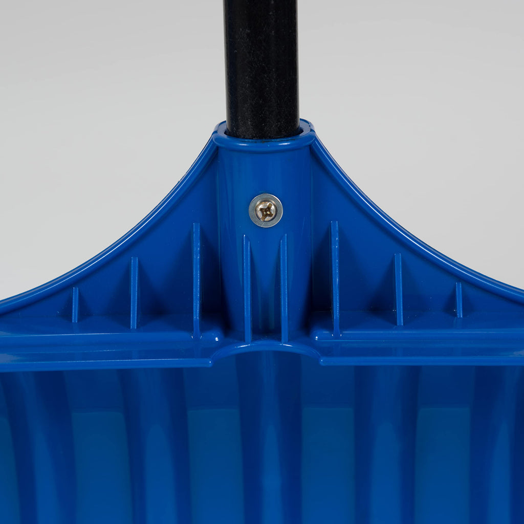 EarthWay Polar Tech 90026 Snow Shovel for Driveway - 26 Inch Blue Shovel with High Impact ABS Resin, Galvanized Metal Edge, Long Fiberglass Handle, Ergonomic D Handle, Quick Assembly