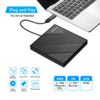 Amicool External DVD Drive USB 3.0 USB C CD Burner CD/DVD +/-RW Optical Drive, Slim Portable DVD Player CD ROM Rewriter Writer Reader for Laptop Desktop PC Windows 11/10/8/7 MacBook Mac Linux OS Apple
