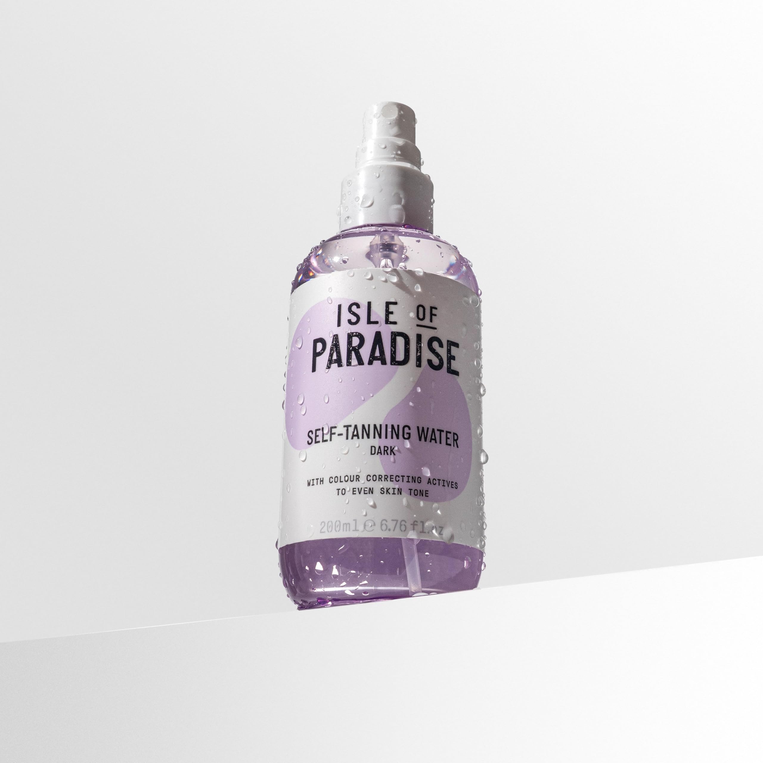 Isle of Paradise Self Tanning Water- Dark, Clear Self Tan Mist, Transfer-Proof Formula for Face & Body, Vegan & Cruelty-Free, Streak-Free Application, Non-Comedogenic 6.76 fl oz.