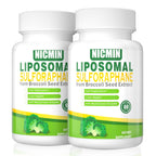 550MG Liposomal Sulforaphane from Broccoli Sprouts + Broccoli Seed, Sulforaphane Supplement Organic with 250MG Glucoraphanin Liver Supplement for Healthy Aging, Digestion | 120 Capsules (Pack of 2)