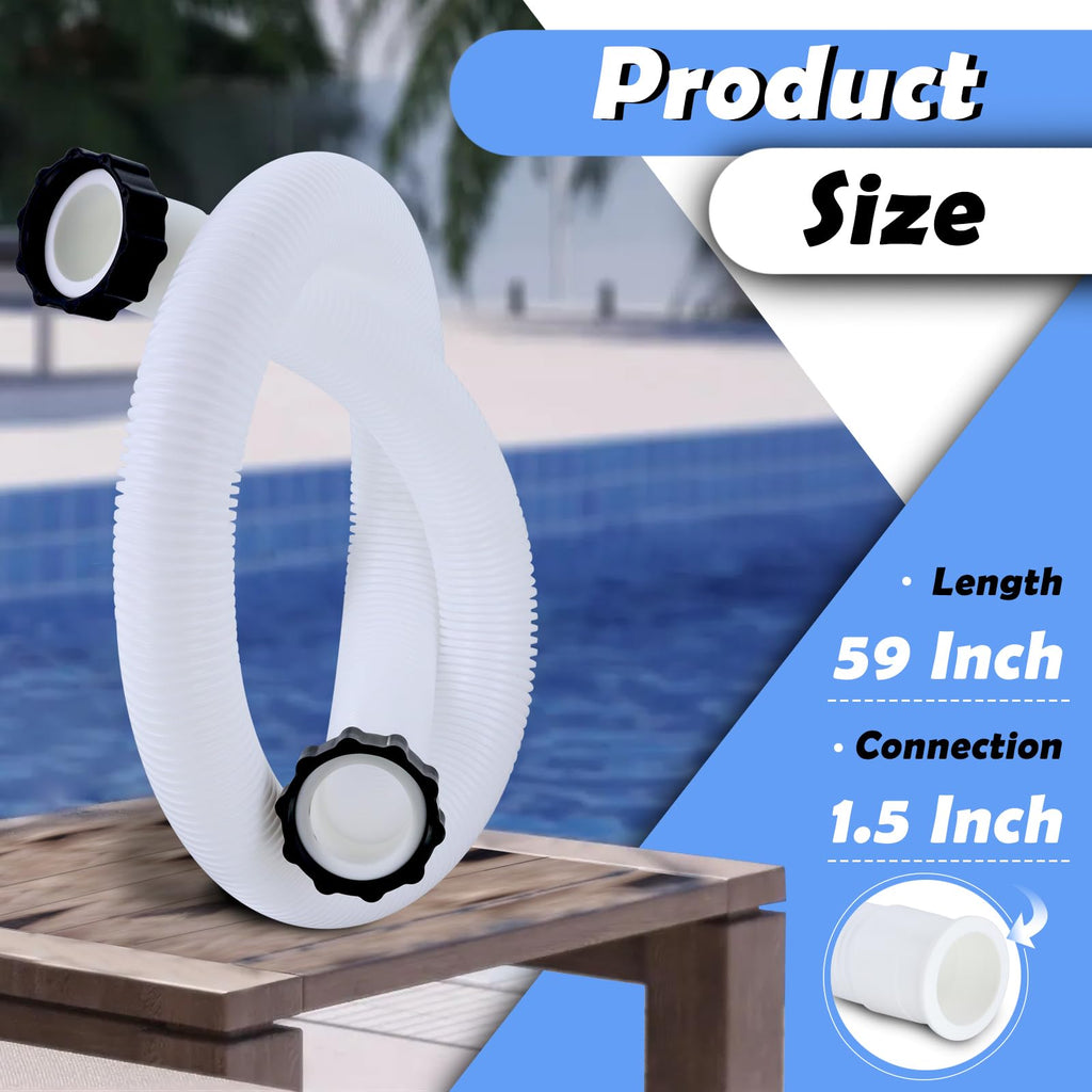 1.5" Pool Pump Hose Compatible with Intex Pump Sand Filters & Saltwater Systems, 29060E Pool Hoses Fit for Coleman Above Ground Pools Parts 59" Long