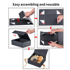 LIFELUM Gift Box 2 Pack 8 x 7 x 3 Christmas Gift Boxes with Magnetic Lid Rose Gold Gift Box with Ribbon Sturdy Storage Box for Presents Contains Card, Ribbon, Shredded Paper Filler