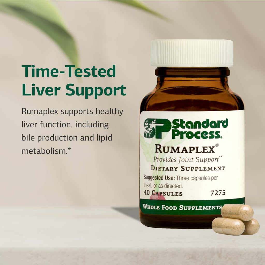 Standard Process Rumaplex - Healthy Liver Support Supplement - Body Health Supplement with Vitamin A & Niacin - Aid Liver Health & Bile Production - 40 Capsules