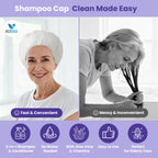 Medcosa No Rinse Shampoo Caps - Waterless Shampoo and Conditioner Hair Wash Cap - Dry Hair Washing Aids with Aloe Vera and Vitamins - Pack of 5 Rinse Free No Water Shower Caps