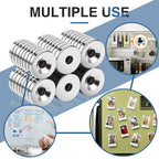 MIKEDE 50Pcs Magnets, Strong Neodymium Magnets Small Round Magnet with Hole, Heavy Duty Rare Earth Magnet Disc Countersunk Hole with 50Pcs Stainless Screws for Locker, Tool Storage, Crafts