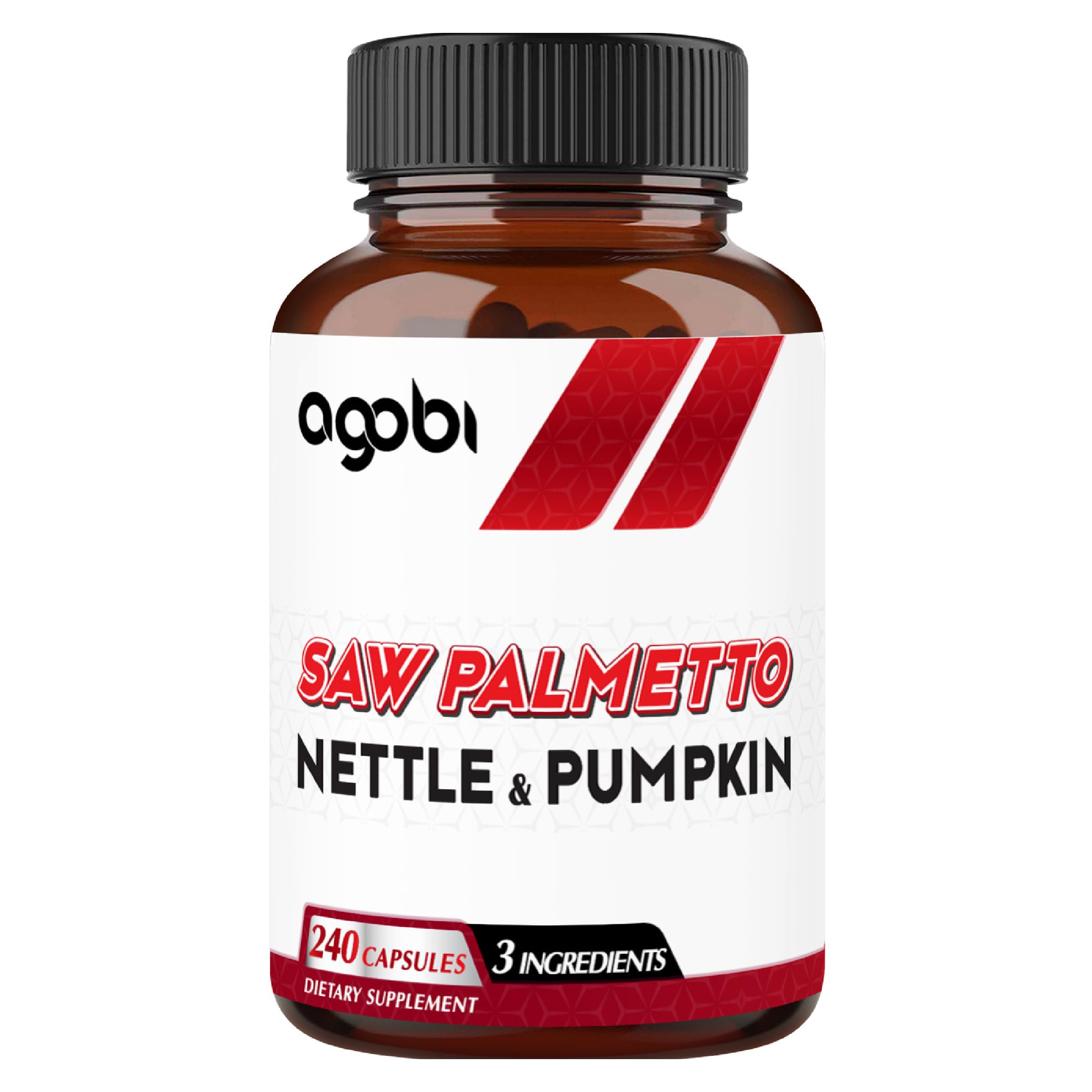 agobi Saw Palmetto Supplement with Nettle Leaf & Pumpkin - Support for Restful Mood, Hair Health, Immune System & Energy Production - 240 Veggie Capsules for 4-Month Suppply
