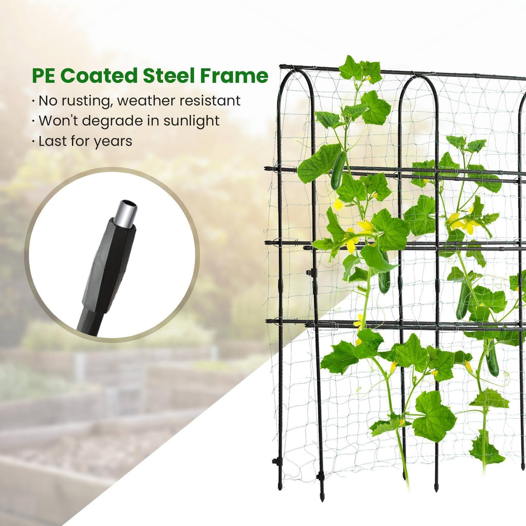 OTOSUNNY 72"x72" Garden Arch Trellis for Climbing Plants, Black