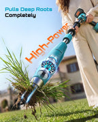 SEESII Electric Stand-Up Weed Puller, Steel 3-Claw Spiral, 40"-47" Handle