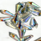 Troyune 50pcs Sun Catcher Crystals, 38mm Icicle Prisms for Chandelier Lamp Candle Holders, Curtain DIY Pendant Drops in AB Colors