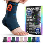 Modvel Foot & Ankle Brace Socks for Sprained Ankle Compression Sleeve - Foot Support for Women & Men - Tendonitis & Arthritis Ankle Brace Sports Running, Torn Ligaments & Women Stabilizing Ankle Wrap