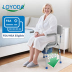 Loyoda Drop Arm Bedside Commode, Commode with Padded Seat and Backrest, 500lbs Capacity, 5.81QT Removable Bucket, Adjustable Height Portable Toilet for Adults, Gray