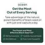 Organics Ocean Better Black Seed Oil Cold Pressed - Pure Nigella Sativa Oil for Immune Support - 5% Thymoquinone - Support Memory, Vitality, and Cellular Health - 6 Pack Bulk Supply