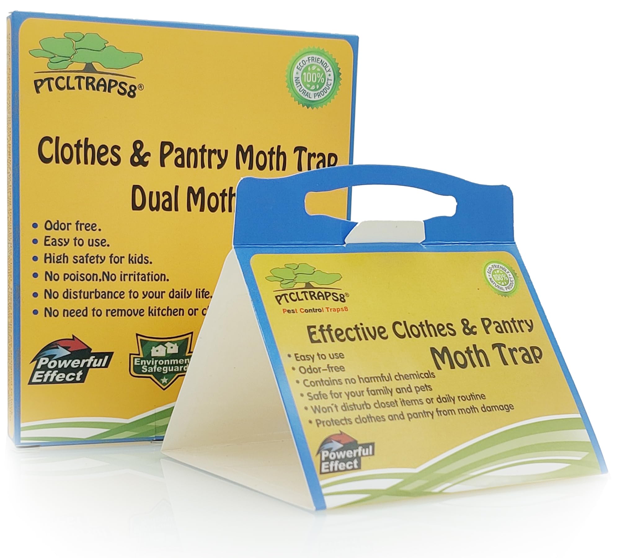 Dual Moth Traps for Clothes and Pantry Highly Effective All-Around Moth Traps,Pro Cloest Essentials Get Rid of Wool Moths with Natural Safe and Odor-Free Dual Premium Pheromone