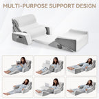 Yojoker 9PCS Orthopedic Bed Wedge Pillow Set for Sleeping, Back and Leg Pain Relief, Post Surgery Foam Pillow for Body, Triangle Adjustable Support Pillow - Acid Reflux Sleeping Pillows