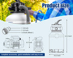 CHOOSMO 10 Inch Sand Filter Pump for Above Ground Pools, 2220 GPH 1/4 HP Pool Filtration System, 30 lb Sand Tank, 6-Way Valve, Hose Adapters, 115V, for 3,000–6,500 Gal Pools
