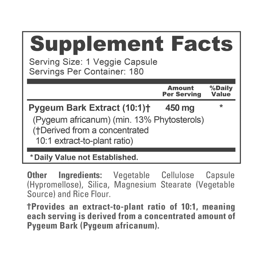 NusaPure Pygeum Bark Capsules, 450 mg, 180 Veg Capsules (Non-GMO, Vegan)