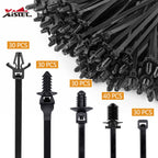 Xislet 160Pcs Cable Tie Buckle Push Pin Christmas Tree Zip Ties Clips