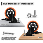 Caster Wheels, Heavy Duty 4 Inch Casters Set of 8, Locking Swivel Casters Wheels for Cart, Furniture and Workbench, Black